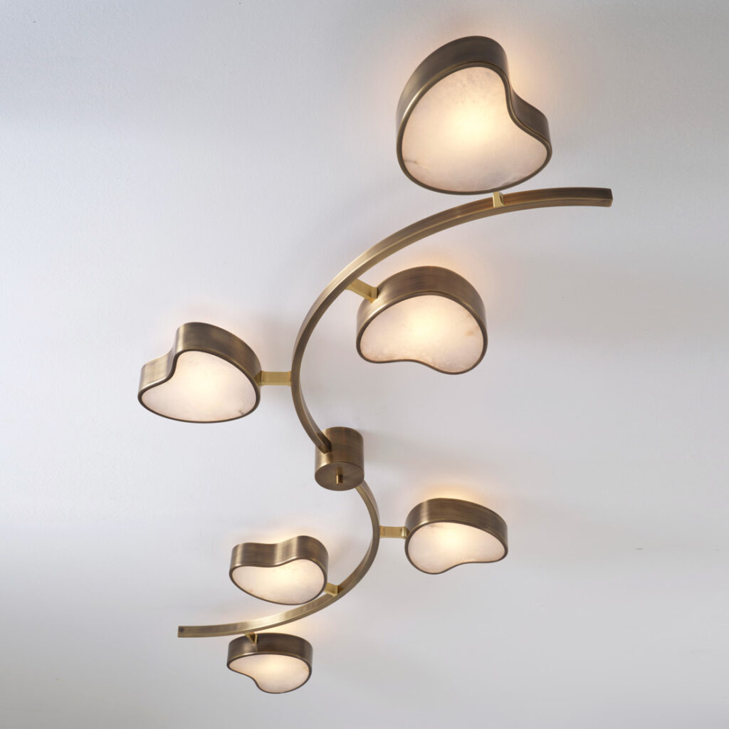 Cuore serpentine ceiling light by gaspare asaro